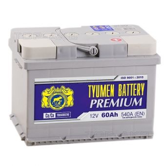 Автомобильный аккумулятор Tyumen Battery Premium 60 Ач обр.пол. низкий 540A (242x175x175)