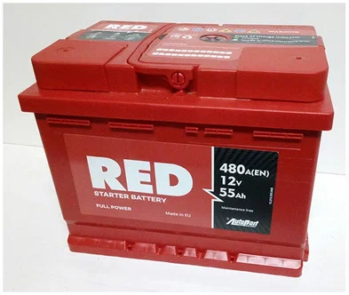 Аккумулятор автомобильный RED 55Ah 480A прям.