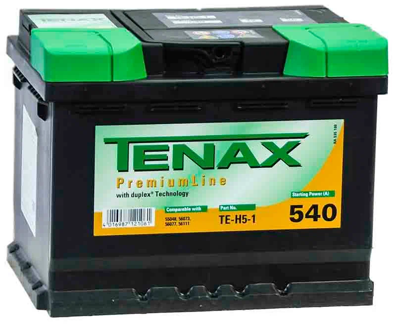 Аккумулятор автомобильный Tenax Premium 60 А/ч 540 А прям. пол. Росс. авто (242x175x190) TE-H5R-1 D43