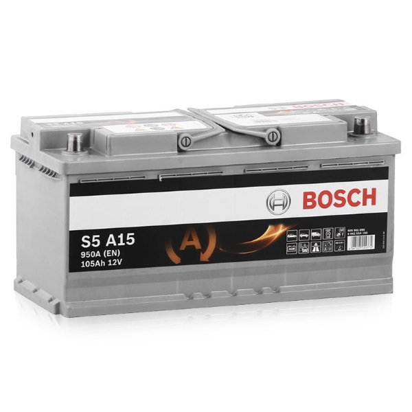 Аккумулятор BOSCH S5 AGM 12V 105Ah 950A 394х175х190 Полярность обратная
