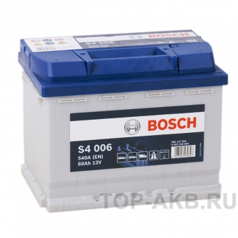 Автомобильный аккумулятор Bosch S4 006 60L 540A 242x175x190
