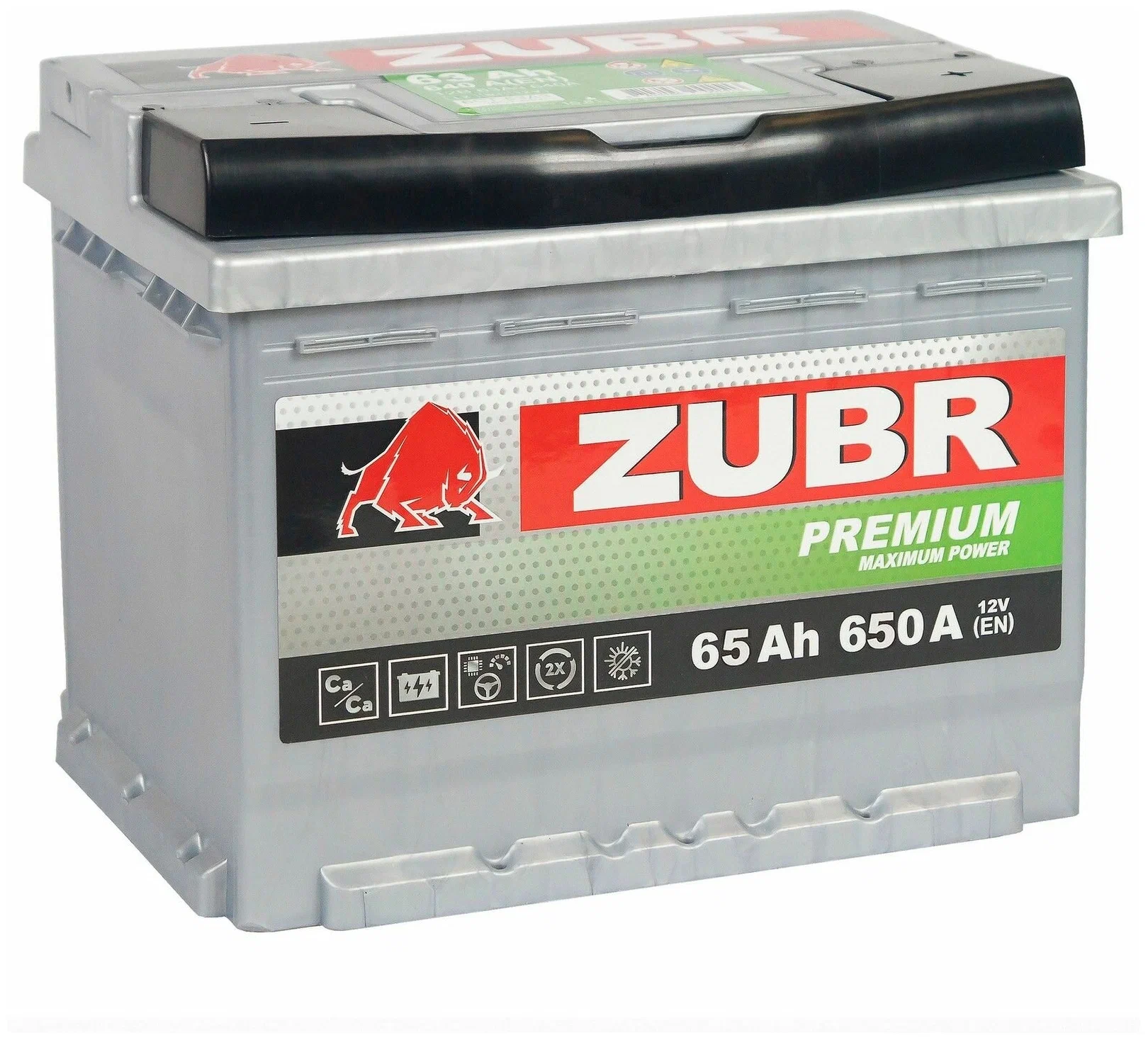 Аккумулятор автомобильный Zubr Premium 65 А/ч 650 А обр. пол. низк. Евро авто (242х175х175) ZLB2065P065ZU0X D21 D59