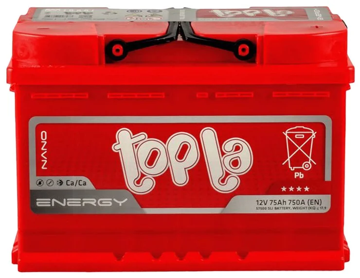 Аккумулятор автомобильный Topla Energy 75 А/ч 700 А обр. пол. 108275 Евро авто (278x175x190)