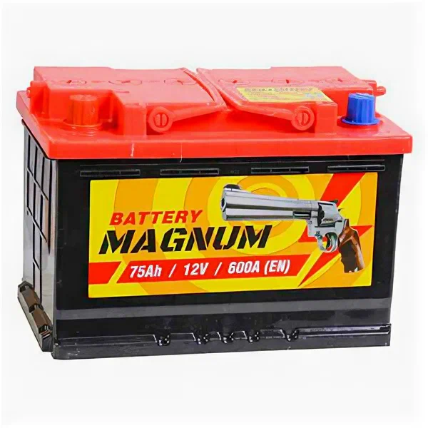 Аккумулятор автомобильный Magnum 75 А/ч 600 A прям. пол. Росс. авто (278x175x190)