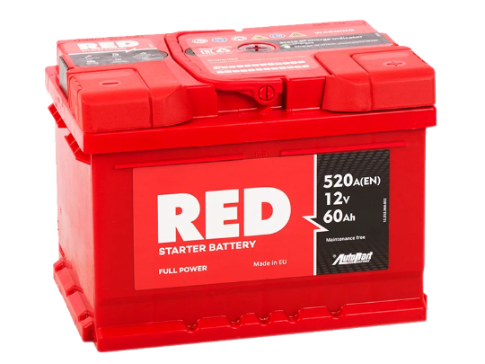 Аккумулятор автомобильный RED 60Ah 520A прям.