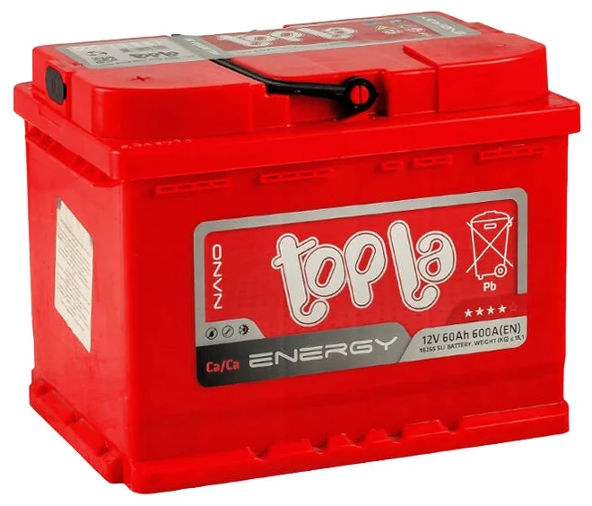 Аккумулятор автомобильный Topla Energy 60 А/ч 600 А прям. пол. 108160 Росс. авто (242x175x190)