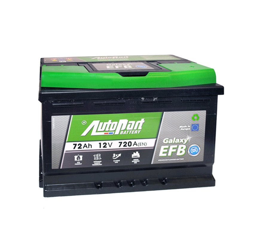Аккумулятор автомобильный AutoPart EFB 72Ah 720A обрат.
