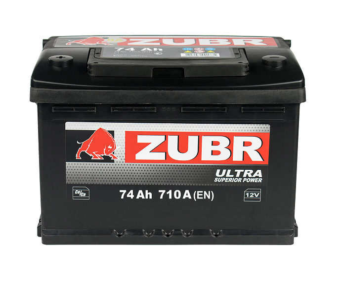 Аккумулятор автомобильный Zubr Ultra 74 А/ч 710 А обр. пол. низк. Евро авто (278х175х175) ZU740