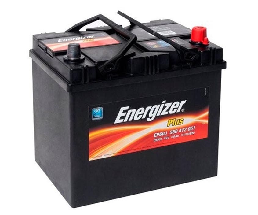 Аккумулятор автомобильный Energizer Plus 60 А/ч 510 А обр. пол. EP60J Азия авто (232X173X225) 560412 D47