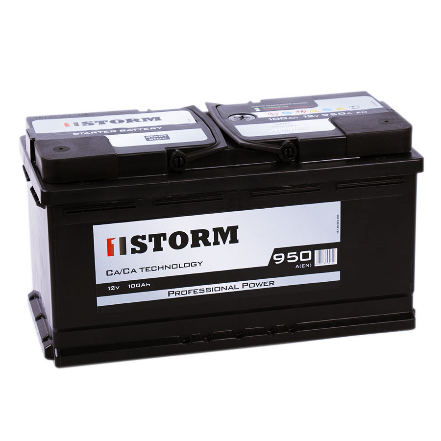 Аккумулятор автомобильный Storm 100Ah 950A прям.