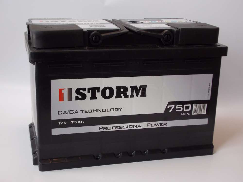 Аккумулятор автомобильный Storm 75Ah 750A обрат.
