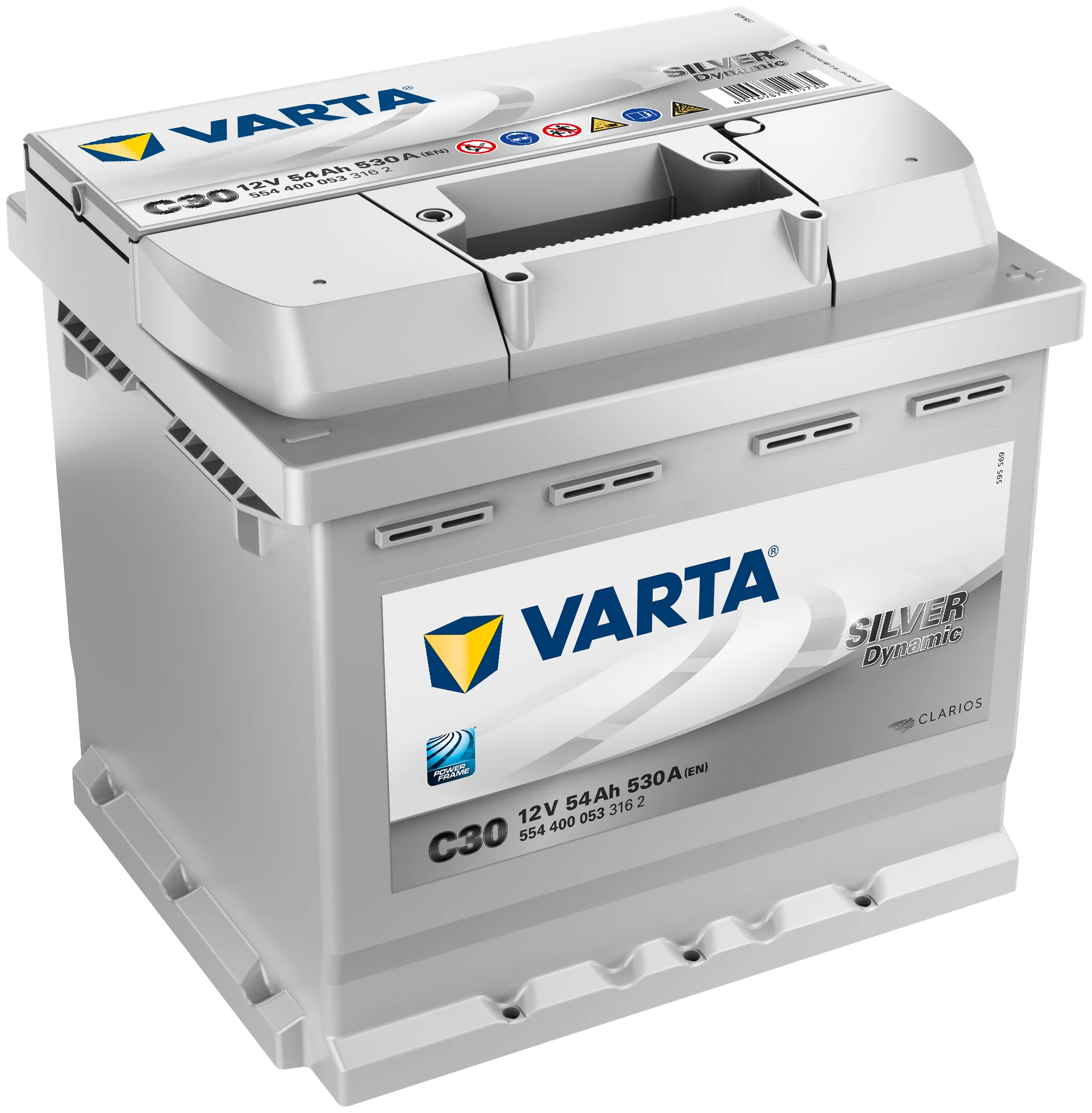 Varta Silver Dynamic 12В 54А/ч 530А обратная полярн. стандартные клеммы C30