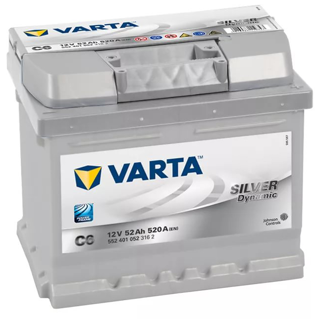 Varta Silver Dynamic 12В 52А/ч 520А обратная полярн. стандартные клеммы C6