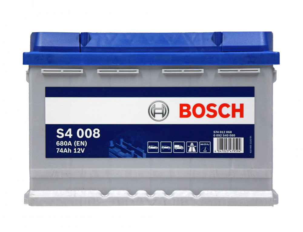 Аккумулятор BOSCH S4 12V 74Ah 680A 278х175х190 Полярность прямая